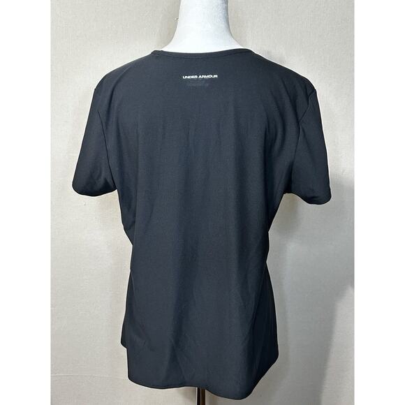 Under Armour Fitted Athletic Shirt. Black, Gray Logo Ladies XL. No Flaws. - Picture 4 of 11